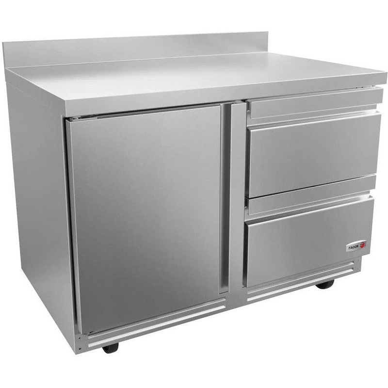 Fagor - FWR Series 115V, 48" Single Door Worktop Refrigerator With Two Drawers - FWR-48-D2-N