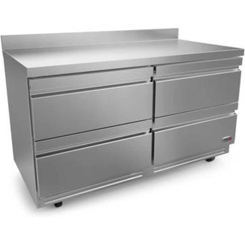 Fagor - FWR Series 115V, 60"  Worktop Refrigerator With Four Drawer - FWR-60-D4-N