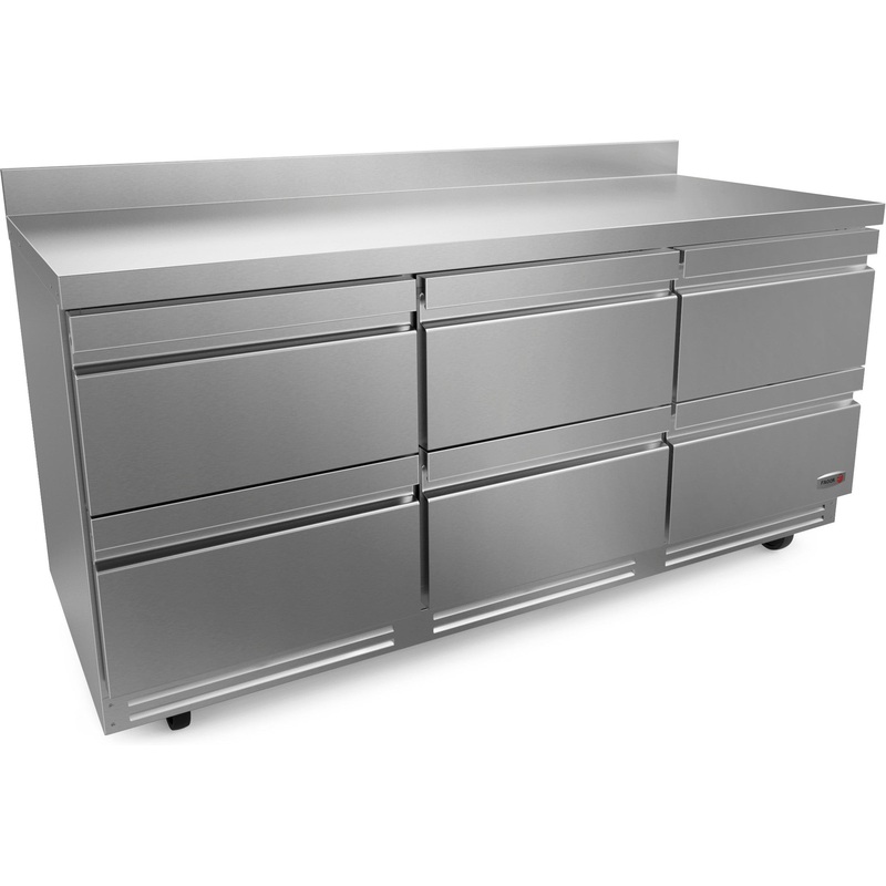 Fagor - FWR Series 115V, 72" Worktop Refrigerator With Six Drawers - FWR-72-D6-N