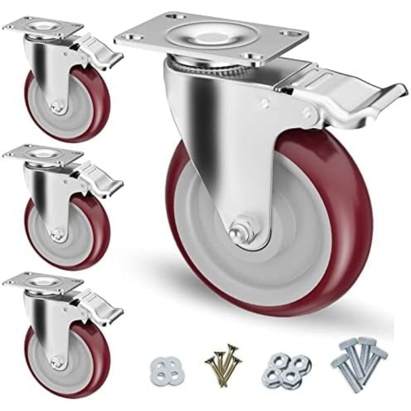 IKON - 5" Non-Adjustable Swivel, (2) Braked Fryer Casters, Set Of 4 - 119-0021