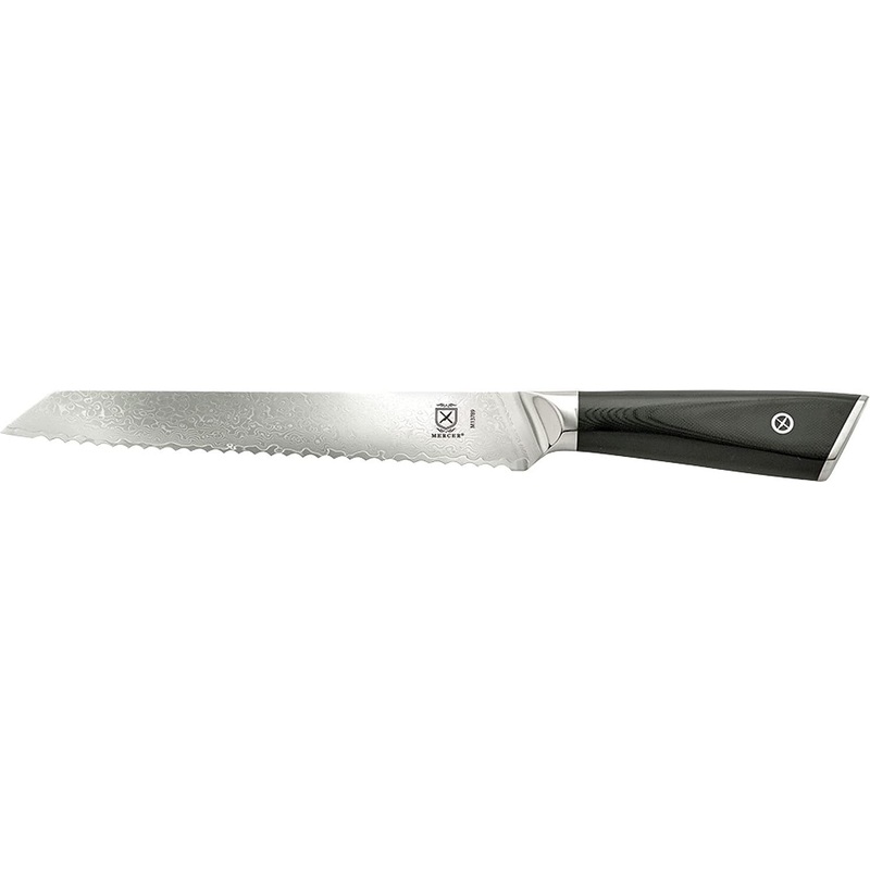 Mercer - Damascus Style 8" Super Steel Bread Knife with Black G10 Handle - M13789