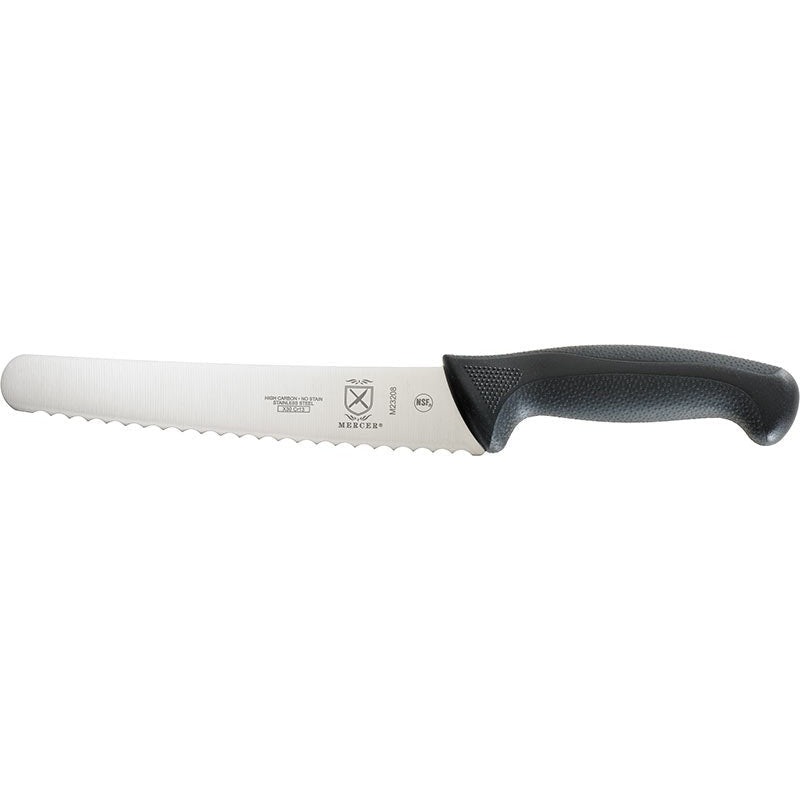 Mercer - Millennia 8" Japanese Steel Wavy Edge Wide Bread Knife with Black Handle - M23208
