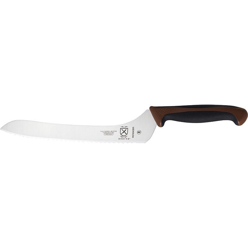 Mercer - Millennia Colors 9" Wavy Edge Offset Bread Knife with Brown Handle - M23890BR