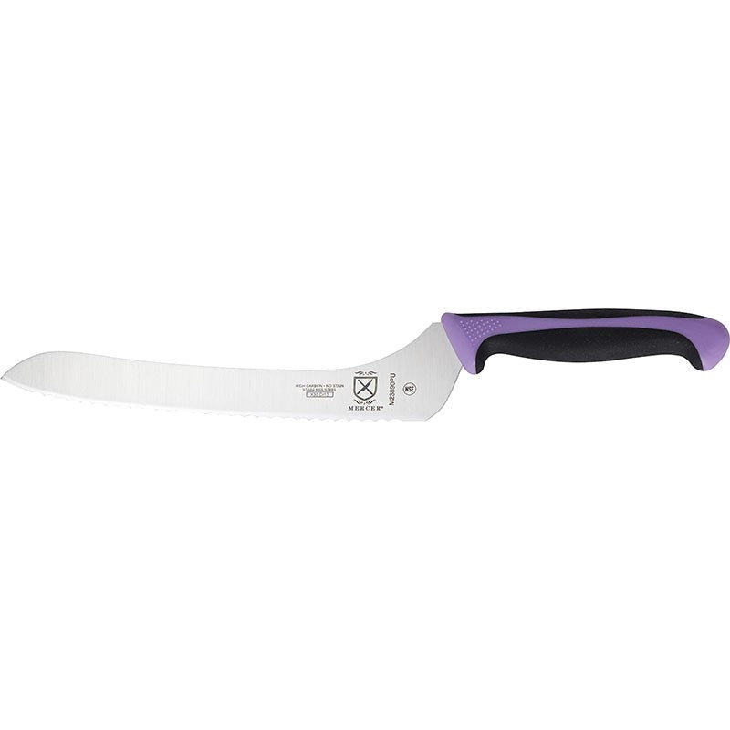 Mercer - Millennia Colors 9" Wavy Edge Offset Bread Knife with Purple Handle - M23890PU