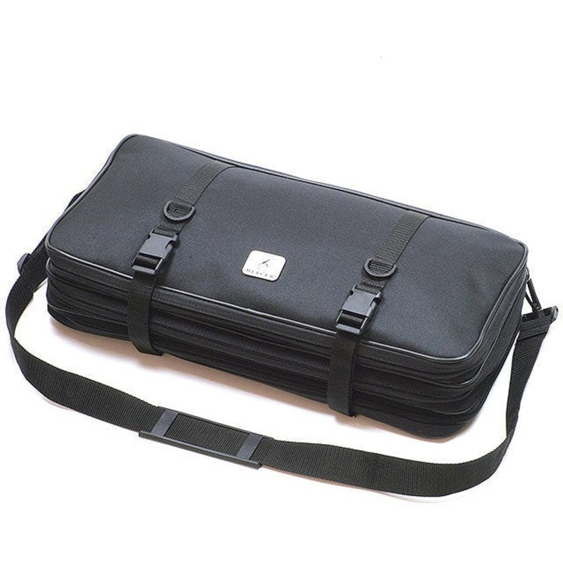 Mercer - 21" x 10" x 4" Polyester Black Triple-Zip Knife Case - M30429M
