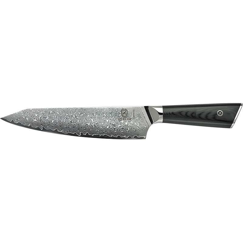 Mercer - Damascus Style 8" Super Steel Chef's Knife with Black Handle - M13785