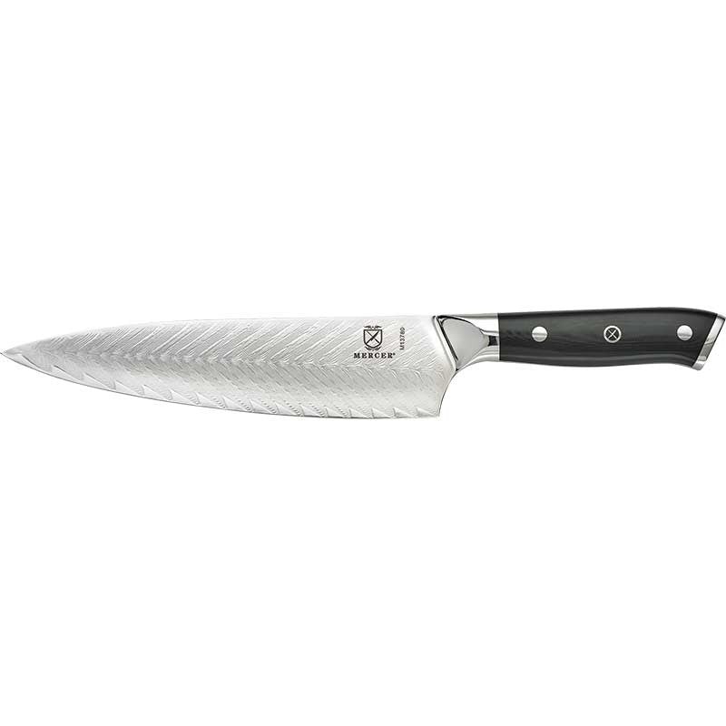 Mercer - Damascus Style 8" Super Steel Chef's Knife with Black Leaf Etching Handle - M13780