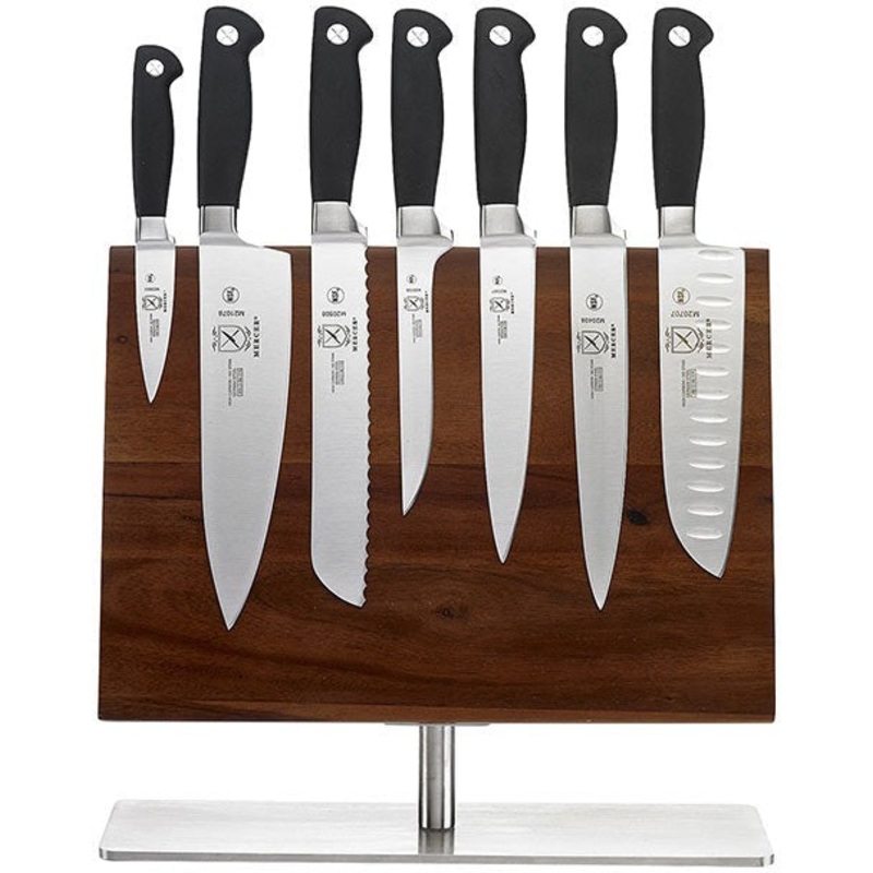 Mercer - Genesis Acacia Magnetic Board Pack with German Steel Knives, Pack Of 8 - M21943