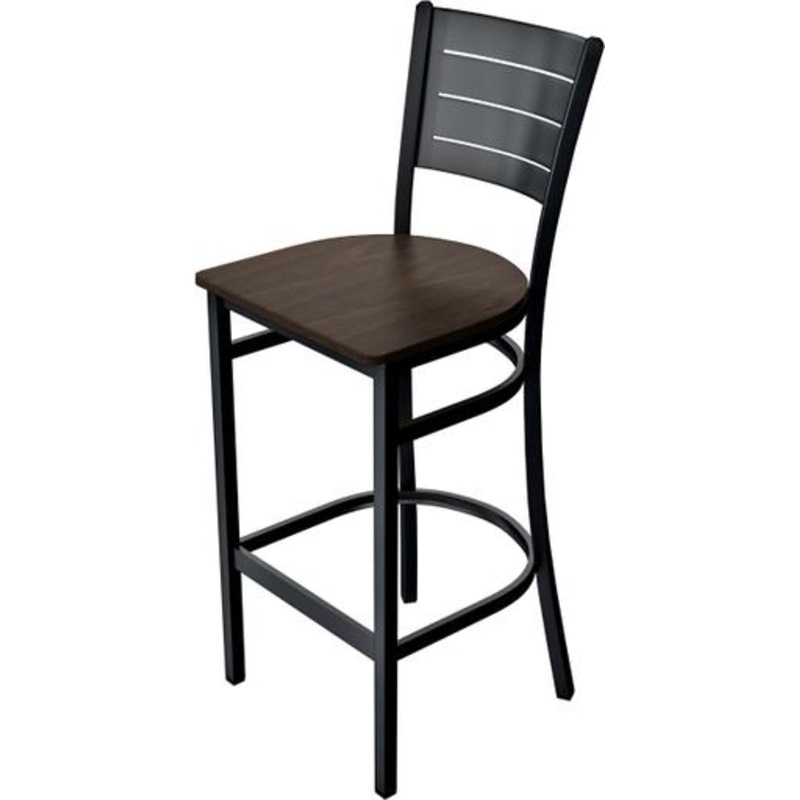 Tarrison - Aria Black Frame and Kona Wood Seat Bar Stool - ISG0103WBLKN-KIT