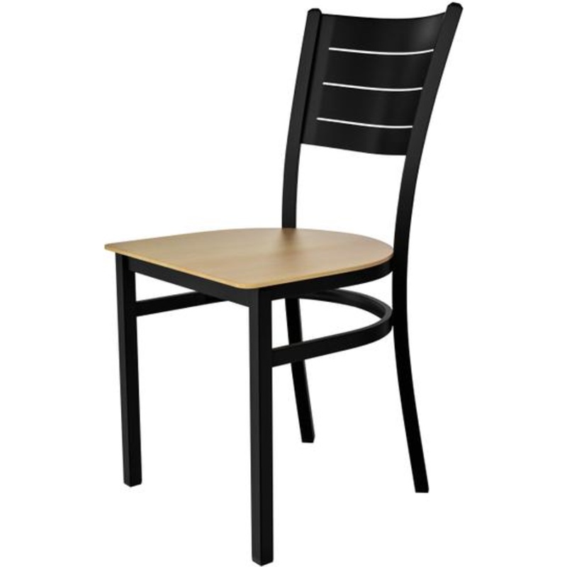 Tarrison - Aria Black Frame and Natural Wood Seat Side Chair - ISG0101WTBNA-Kit
