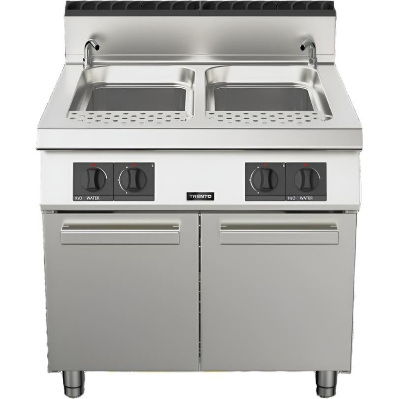 Trento - 95,000 BTU 2 x 12 Gallon Double Tank Single Burner Natural Gas Pasta Cooker - 49099