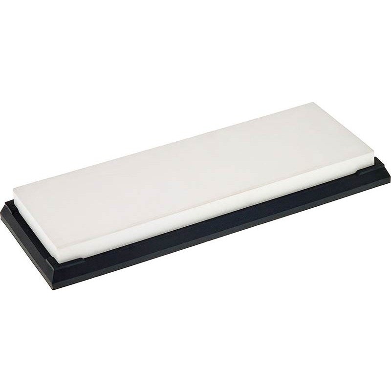 Mercer - 7.8" x 2.75" x 0.75" White/ Black Glass & Corundum Premium Glass Sharpening Stone 6000 Grit - M15948