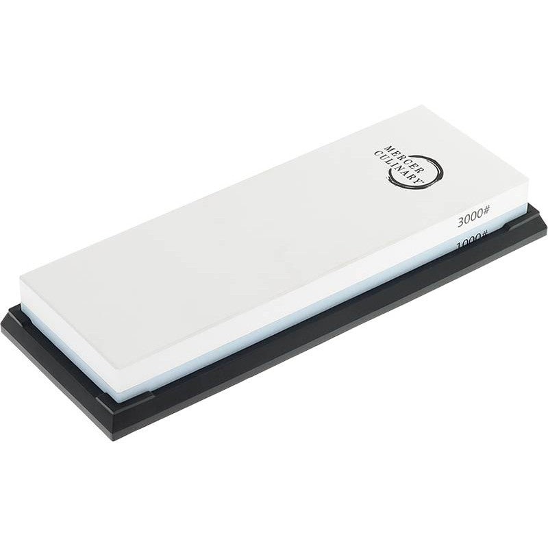 Mercer - 7.8" x 2.75" x 1" Premium-Grade Corundum Cyan/White/Black Premium Sharpening Stone 1000/3000 Grit - M15974
