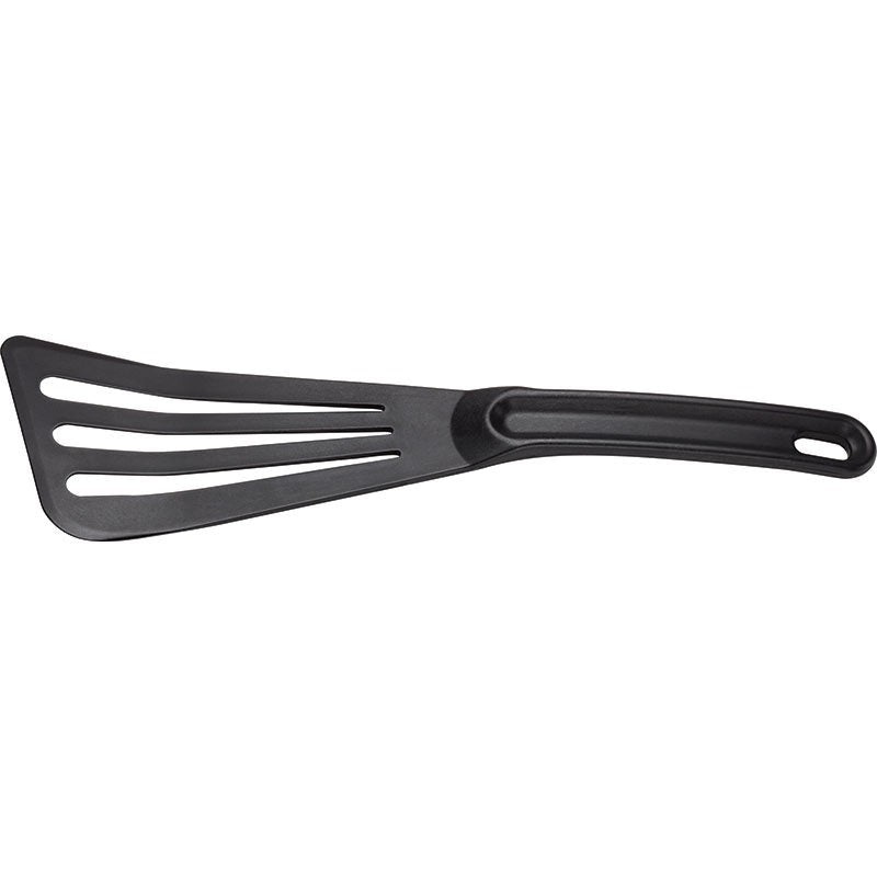 Mercer - 12" x 3.5" Nylon Black Slotted Spatula - M35110BK