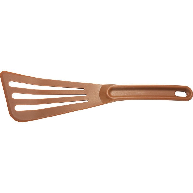 Mercer - 12" x 3.5" Nylon Brown Slotted Spatula - M35110BR