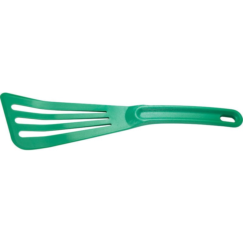 Mercer - 12" x 3.5" Nylon Green Slotted Spatula - M35110GR