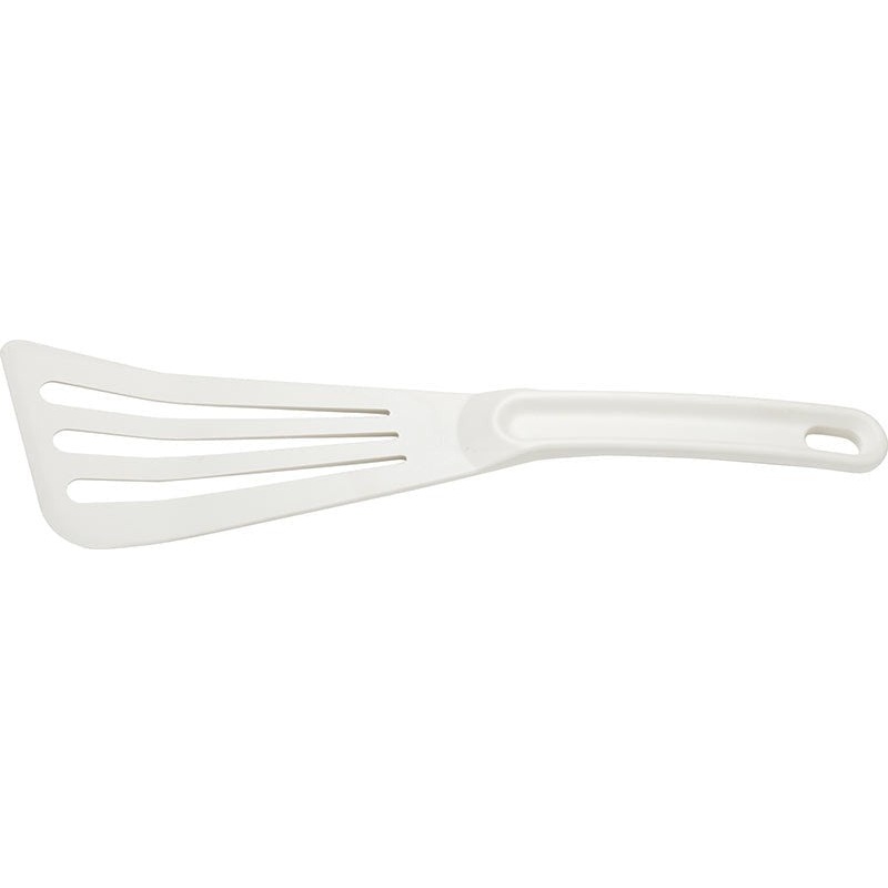 Mercer - 12" x 3.5" Nylon White Slotted Spatula - M35110WH