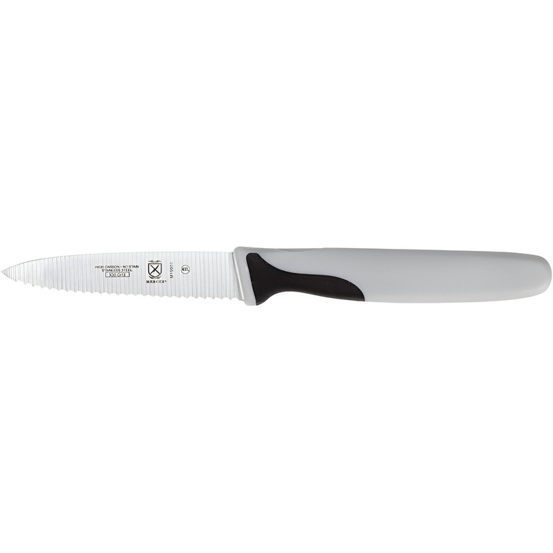 Mercer - 3" German Steel Slim Serrated Paring Knife with White Handle - M19901P