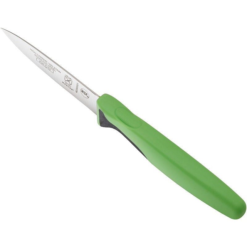 Mercer - 3" Japanese Steel Slim Paring Knife with Green Handle - M23930GR