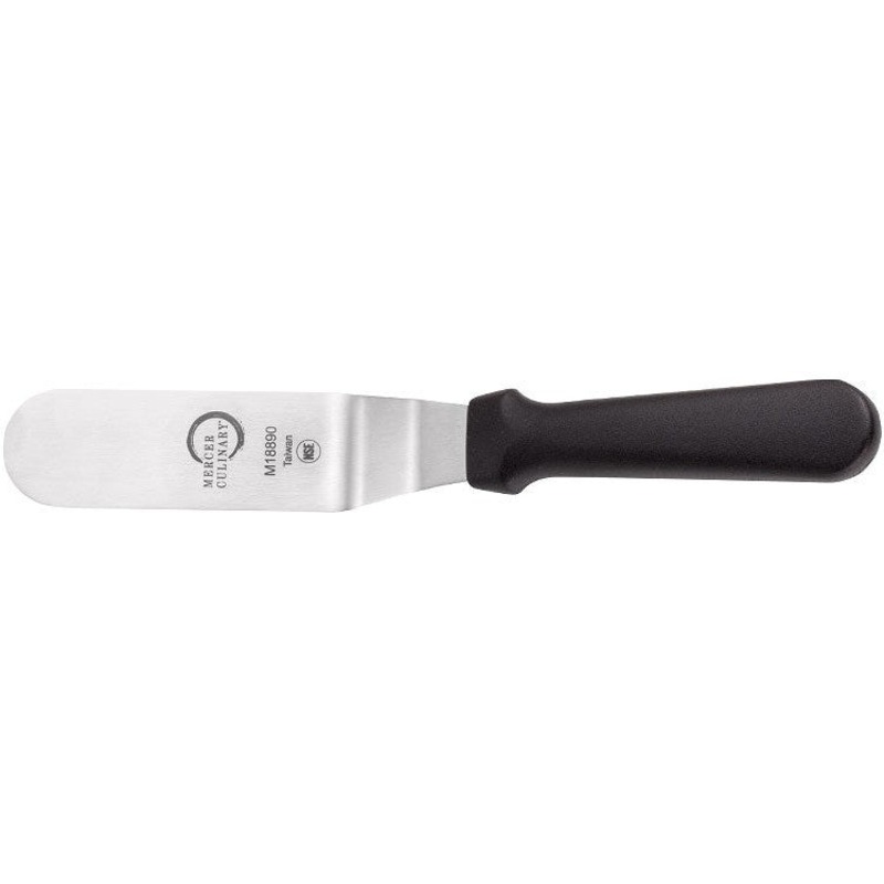 Mercer - 6" Stainless Steel Offset Spatula with Black Handle in Packaged - M18890P