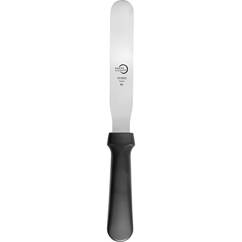 Mercer - 6" Stainless Steel Straight Spatula with Black Handle in Bulk - M18850