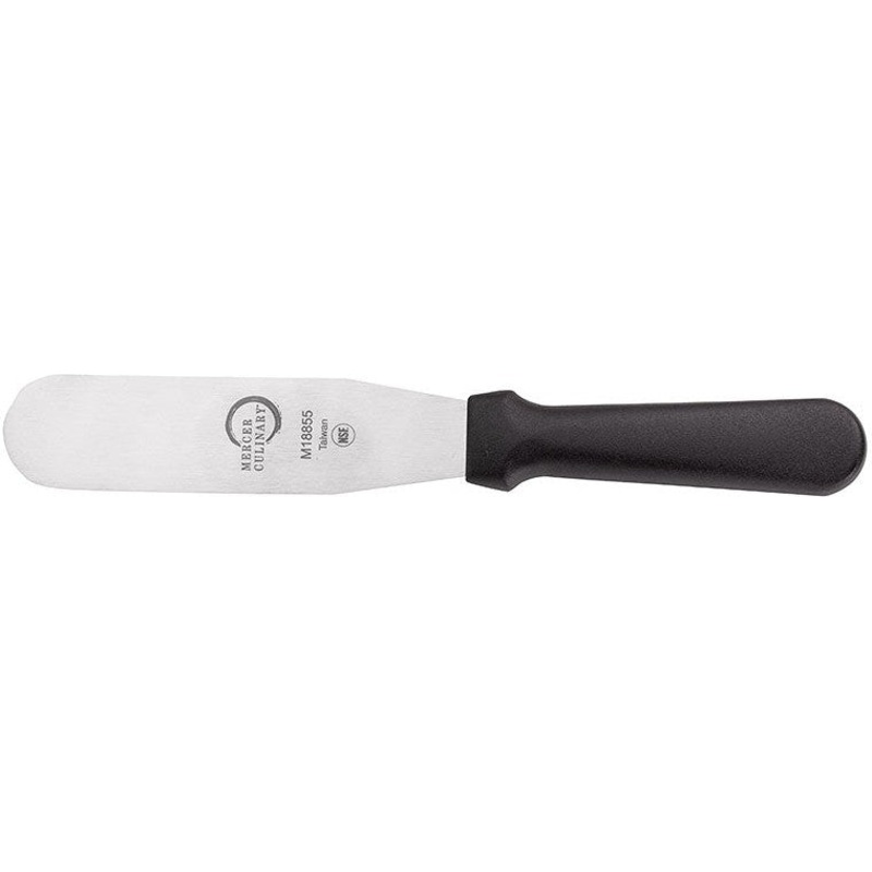 Mercer - 6" Stainless Steel Straight Spatula with Black Handle in Bulk - M18855