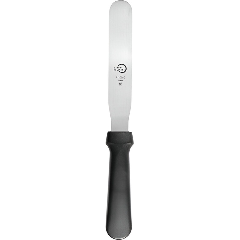 Mercer - 6" Stainless Steel Straight Spatula with Black Handle in Packaged - M18850P