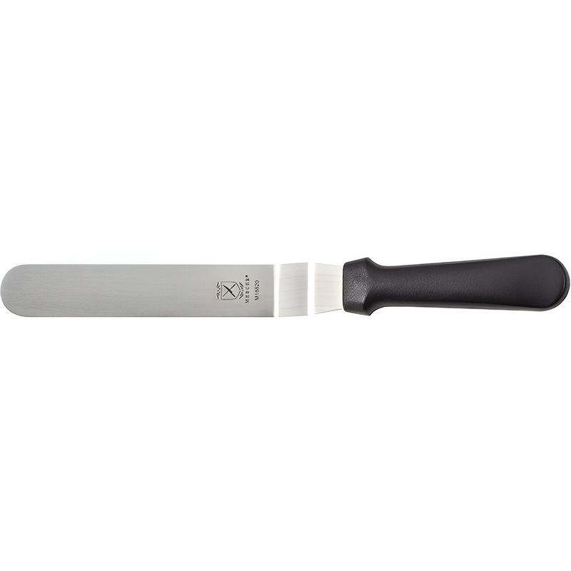 Mercer - 8" Stainless Steel Offset Spatula with Black Handle in Bulk - M18820