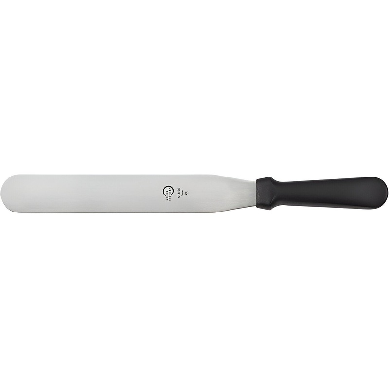 Mercer - 8" Stainless Steel Offset Spatula with Black Handle in Packaged - M18820P