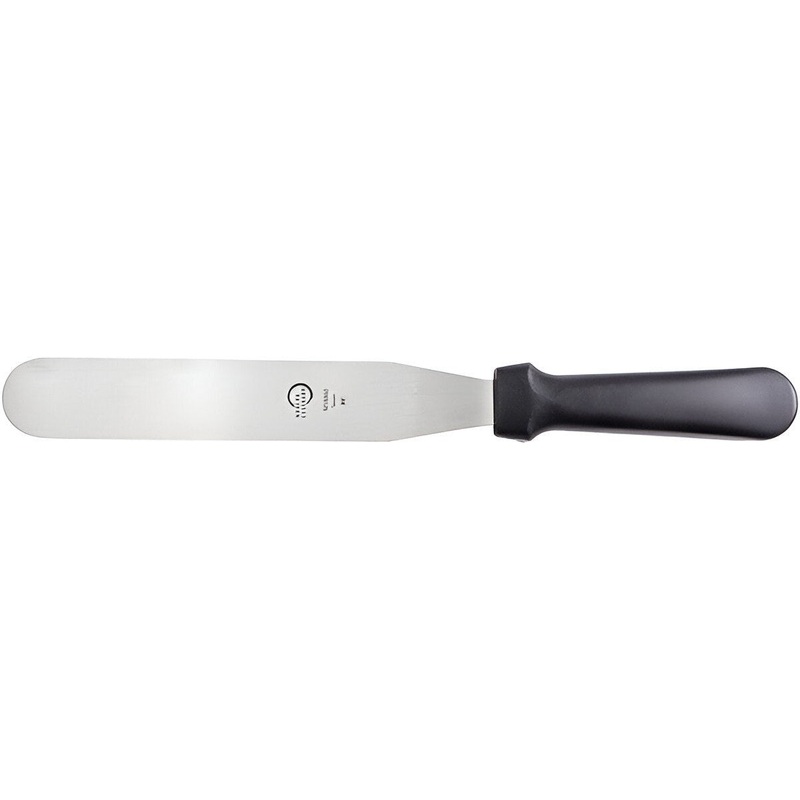 Mercer - 8" Stainless Steel Straight Spatula with Black Handle in Bulk - M18860
