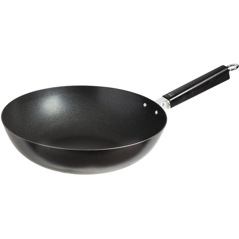Joyce Chen - Professional Series 12" Carbon Steel Excalibur Nonstick Stir Fry Pan With Phenolic Handle - J22-0030
