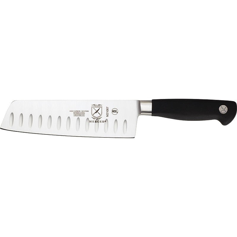 Mercer - Genesis 7" German Steel Granton Edge Nakiri Knife with Black Handle - M21067