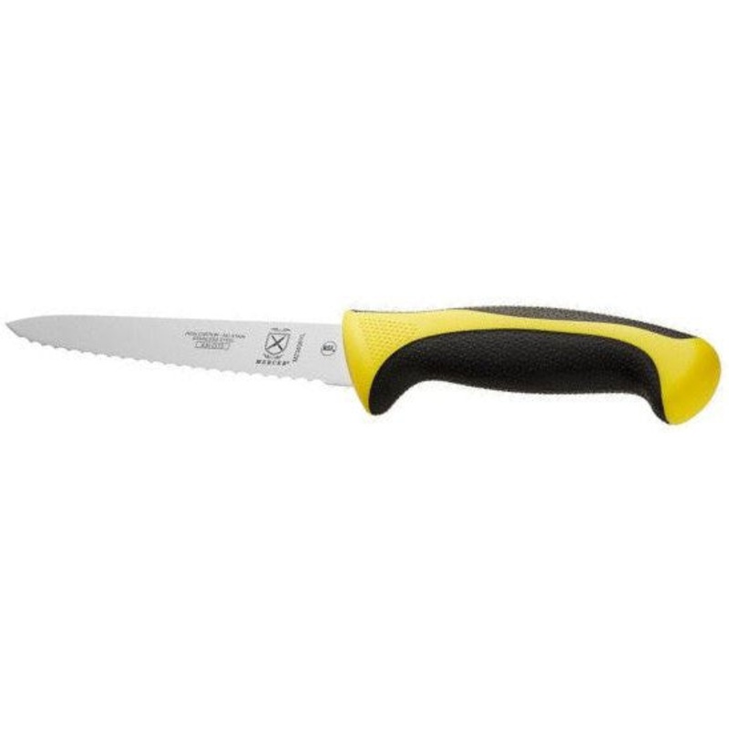 Mercer - Millennia 6" Stainless Steel Wavy Edge Utility Knife with Yellow Handle - M23406YL