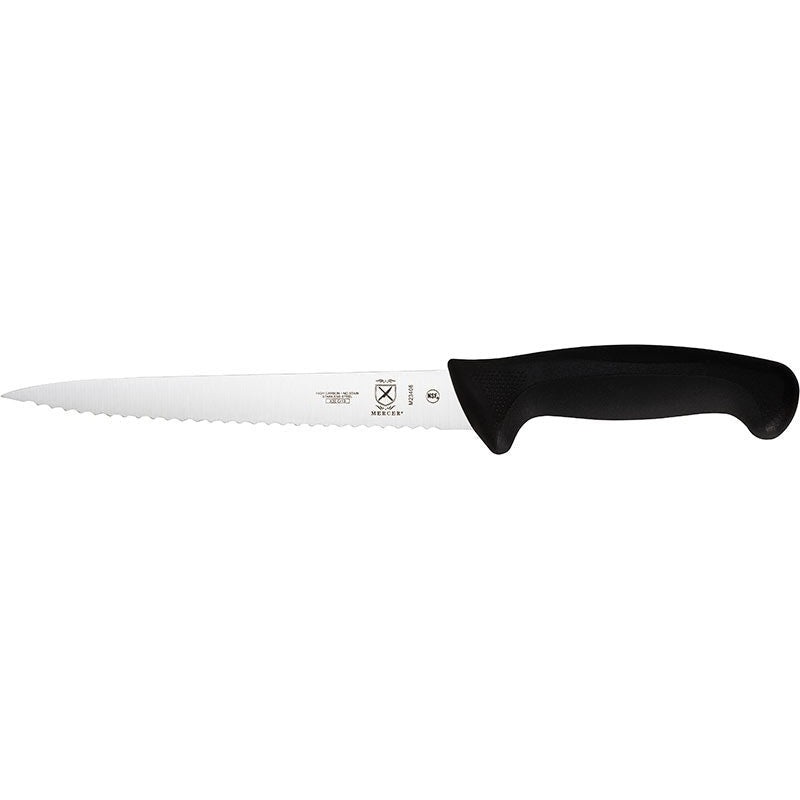 Mercer - Millennia 8" Japanese Steel Wavy Edge Utility Knife with Black Handle - M23408