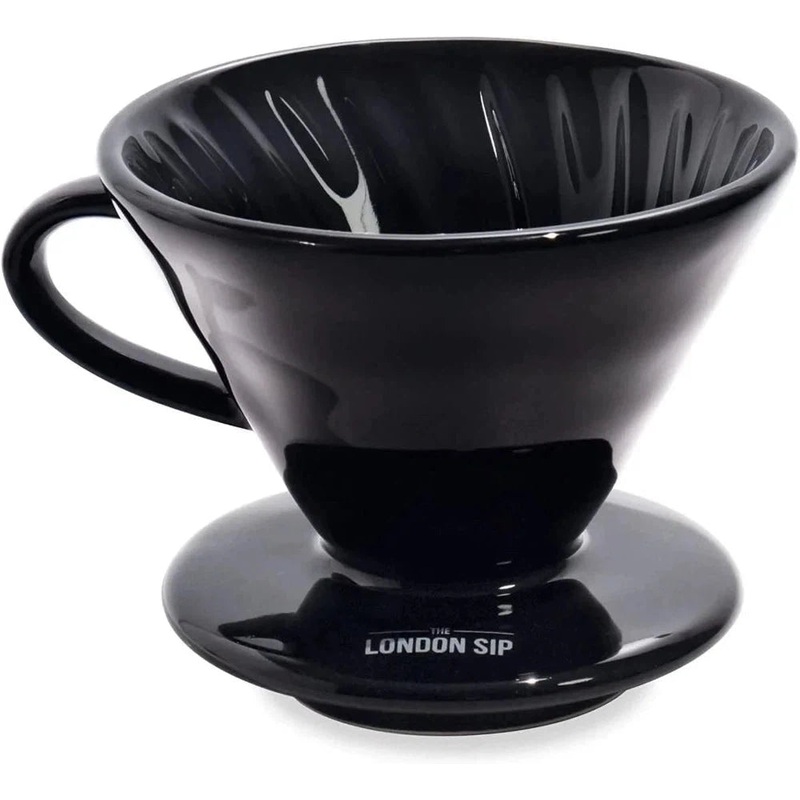 The London Sip - 1-2 Cup Black Ceramic Coffee Dripper  - CD1-B