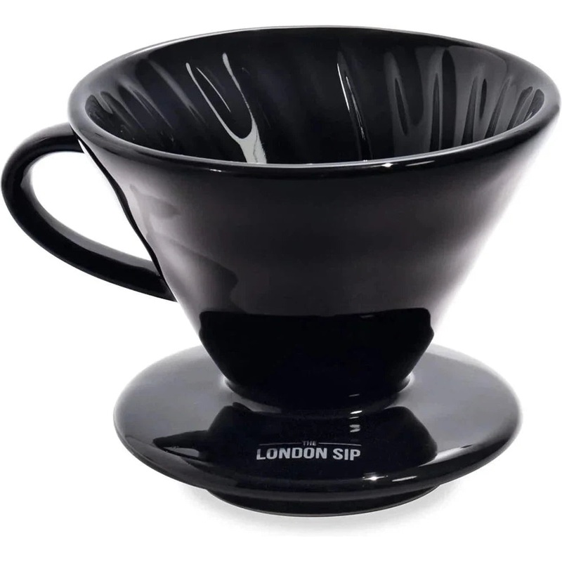 The London Sip - 1-4 Cup Black Ceramic Coffee Dripper  - CD2-B