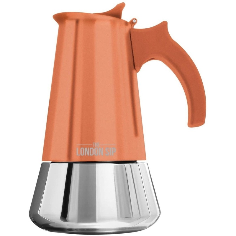 The London Sip - 10 Cup Copper Stainless Steel Stovetop Espresso Coffee Maker  - EM10C