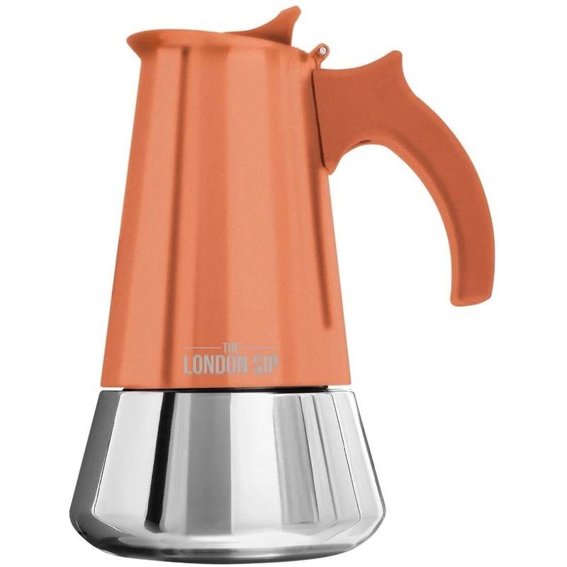 The London Sip - 6 Cup Copper Stainless Steel Stovetop Espresso Coffee Maker - EM6C