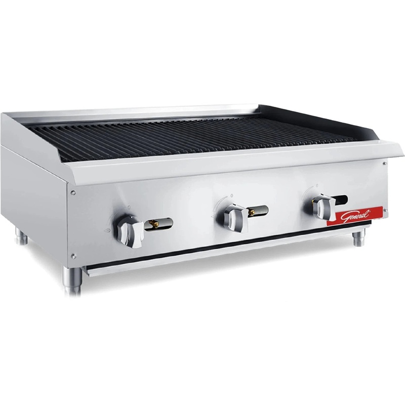 General - 36" Liquid Propane 3 Burner Lava Rock Broiler - GCCB-36LP
