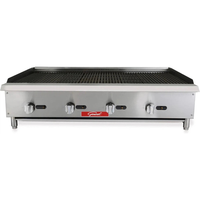 General - 48" Natural Gas 4 Burner Lava Rock Broiler - GCCB-48NG