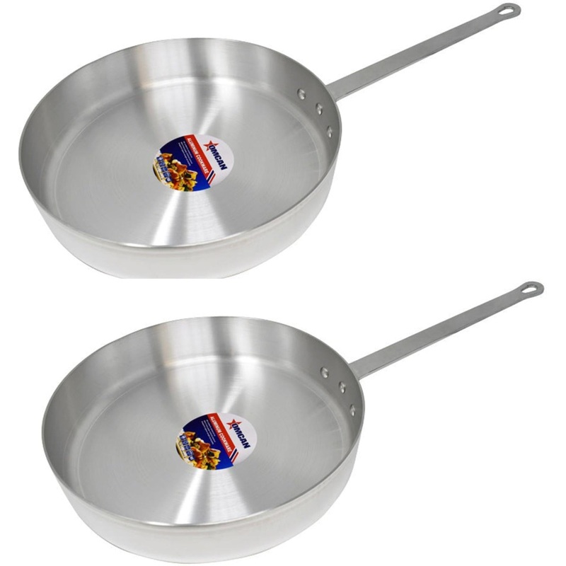 Omcan - 7.5 QT Aluminium Saute Pan, Pack of 2 - 43444