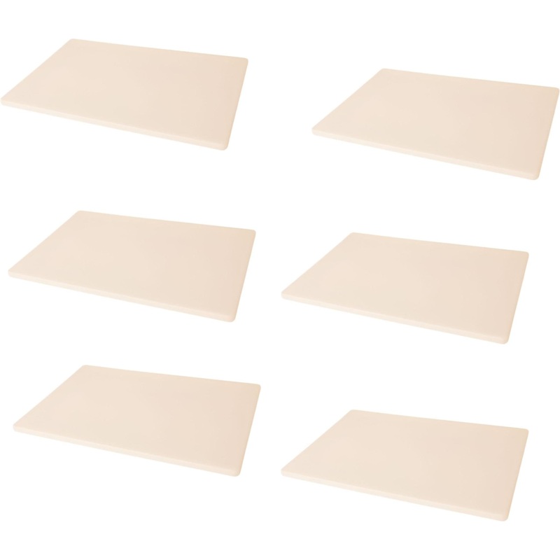 Omcan - 0.5" Beige Polyethylene Customised Cutting Board, Pack of 6 - 20361