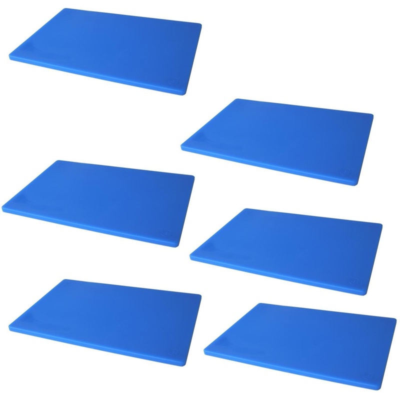 Omcan - 0.5" Blue Polyethylene Customised Cutting Board, Pack of 6 - 20362