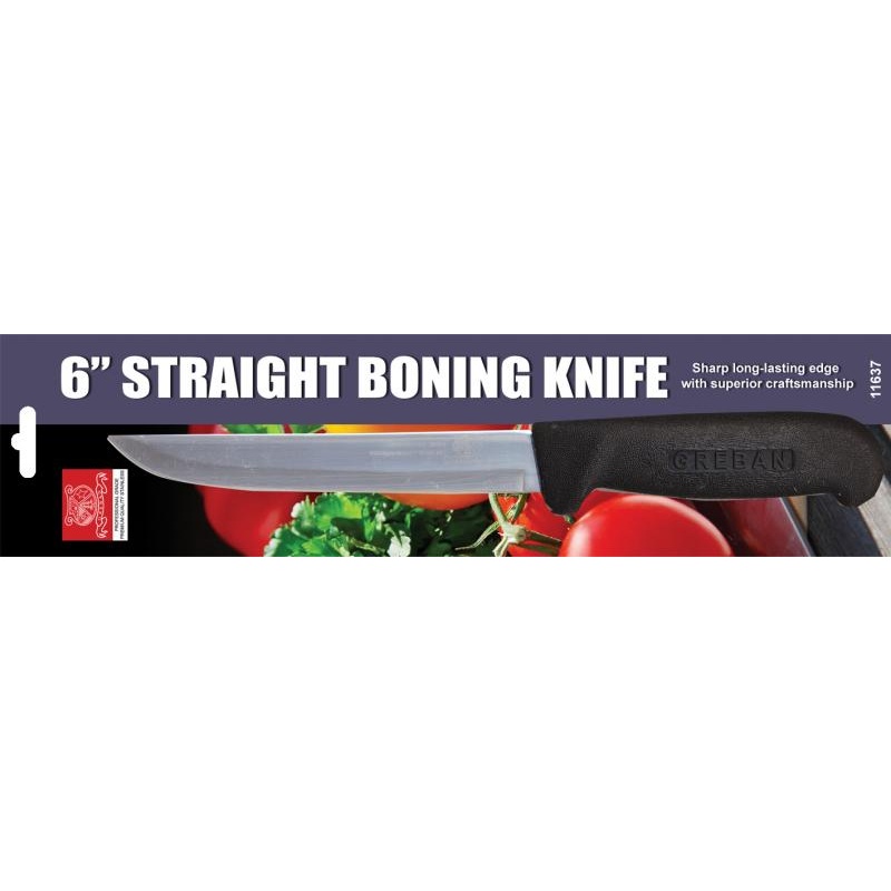 Omcan - Retail-Ready 6" Straight Boning Knife, Pack of 5 - 21876