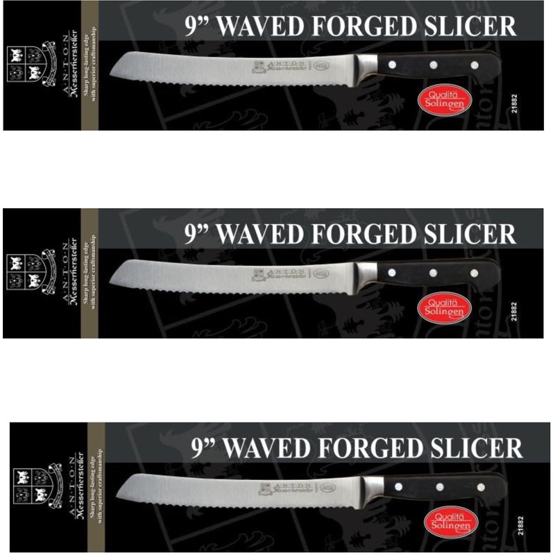 Omcan - Retail-Ready 9" Forged Wave Slicer, Pack of 3  - 21882