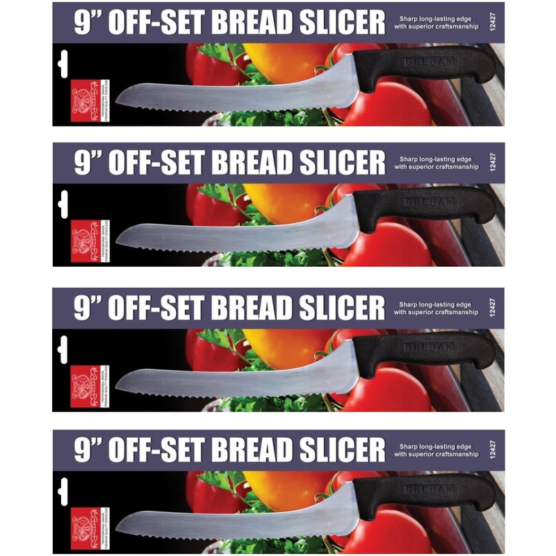 Omcan - Retail-Ready 9" Off-Set Bread Slicer, Pack of 4 - 21881