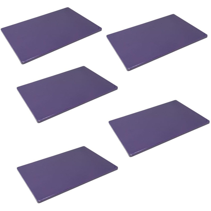 Omcan - 18 x 24 x 0.50 Polyethylene Purple Rigid Cutting Board, Pack of 5 - 44277