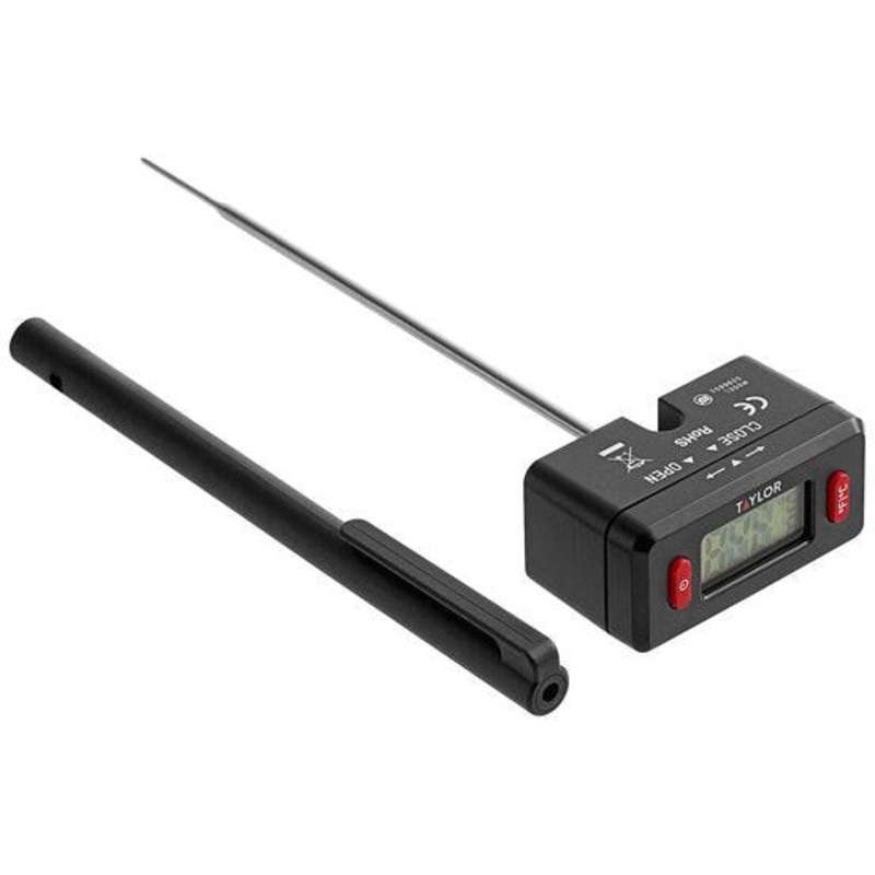 Taylor - 0.05" Black Type-K Digital Thermocouple Thermometer with Rotating Display - 5296651