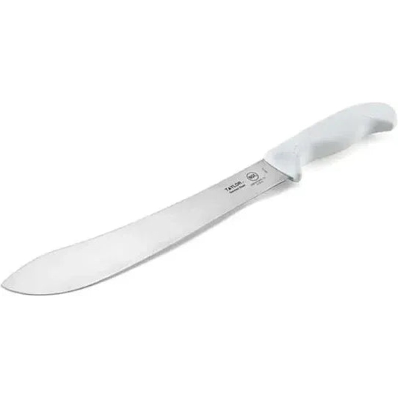 Taylor - 10" Butcher Knife with White Nylon/Silicone Handle - 5248363