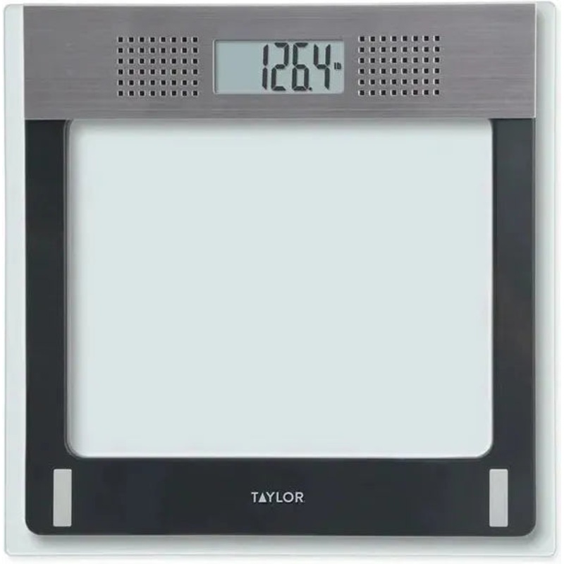 Taylor - 12.2" Digital Talking  Clear Glass Bathroom Scale - 70844191M